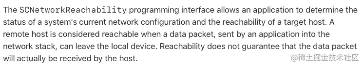 SCNetworkReachabilityRef Overview