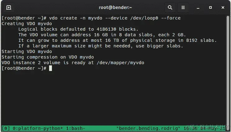 图 14.5 - vdo 卷创建