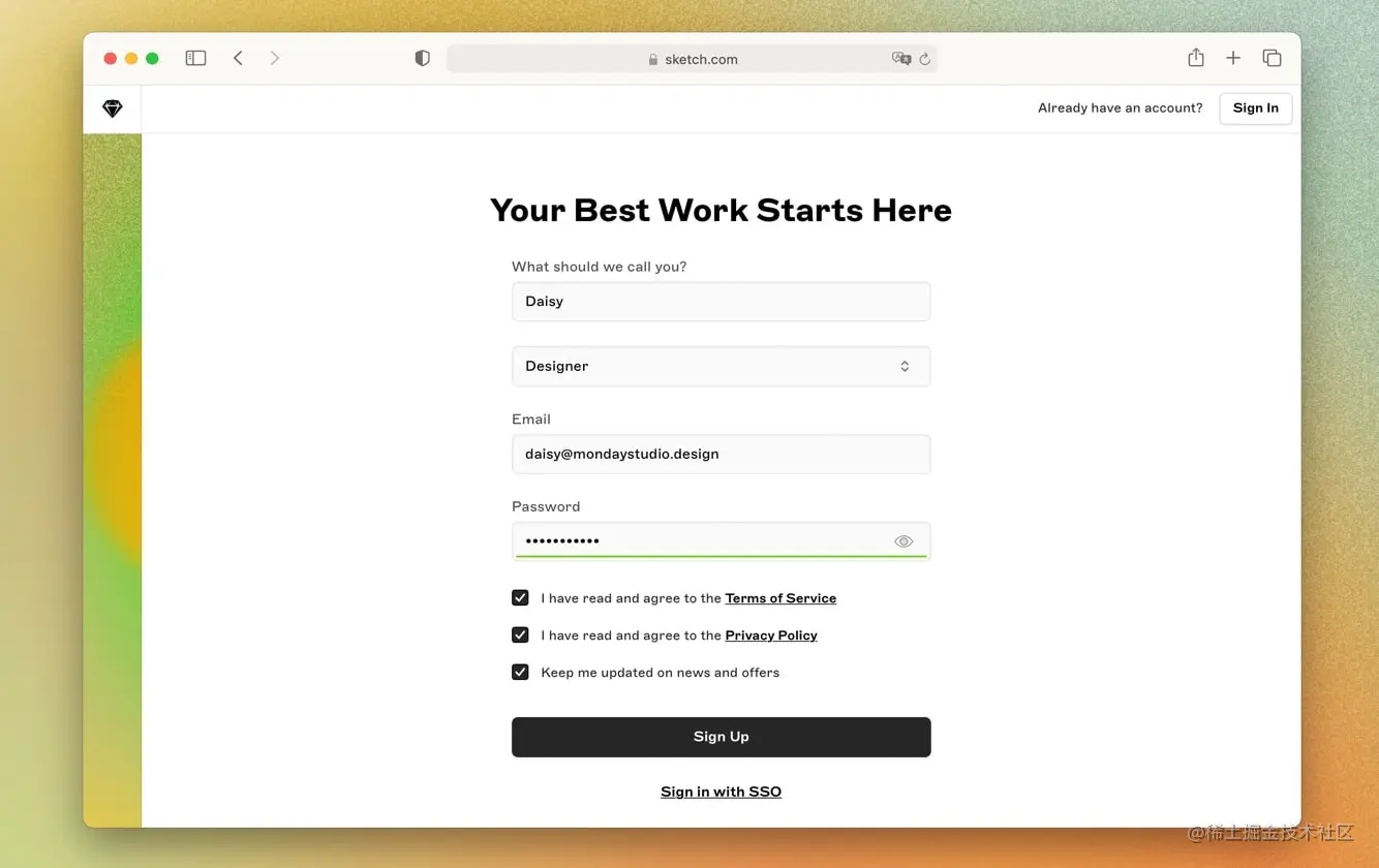 显示注册屏幕的图像