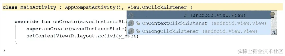 使用按钮和 TextView 小部件从我们的布局中，借助接口的一点帮助