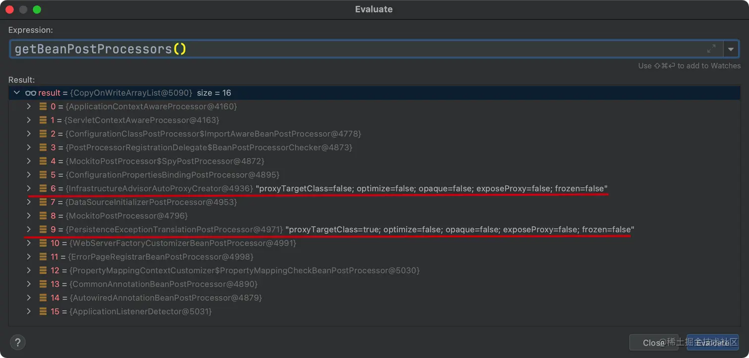 getBeanPostProcessors()
