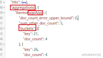 ES 返回的年龄分布信息