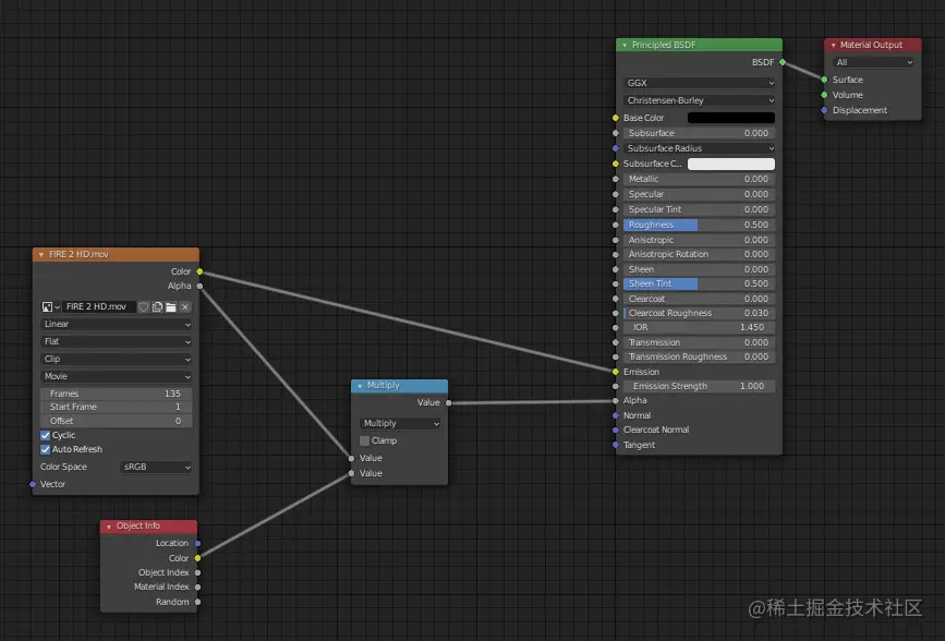 火焰的着色部分设置 - 瑞云渲染