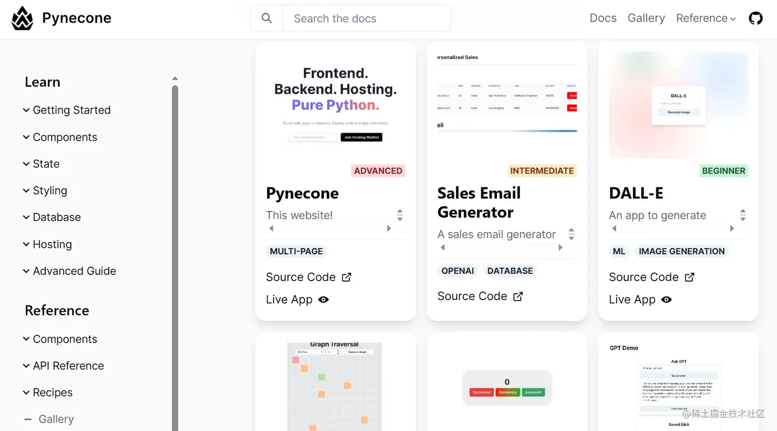Pynecone文档及演示项目