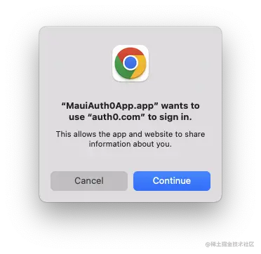 Warning dialog for the MAUI app
