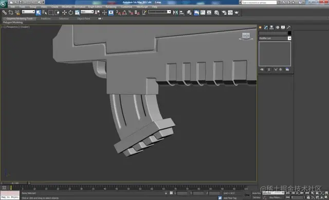 3D 工作室最大建模教程未来派螺栓枪