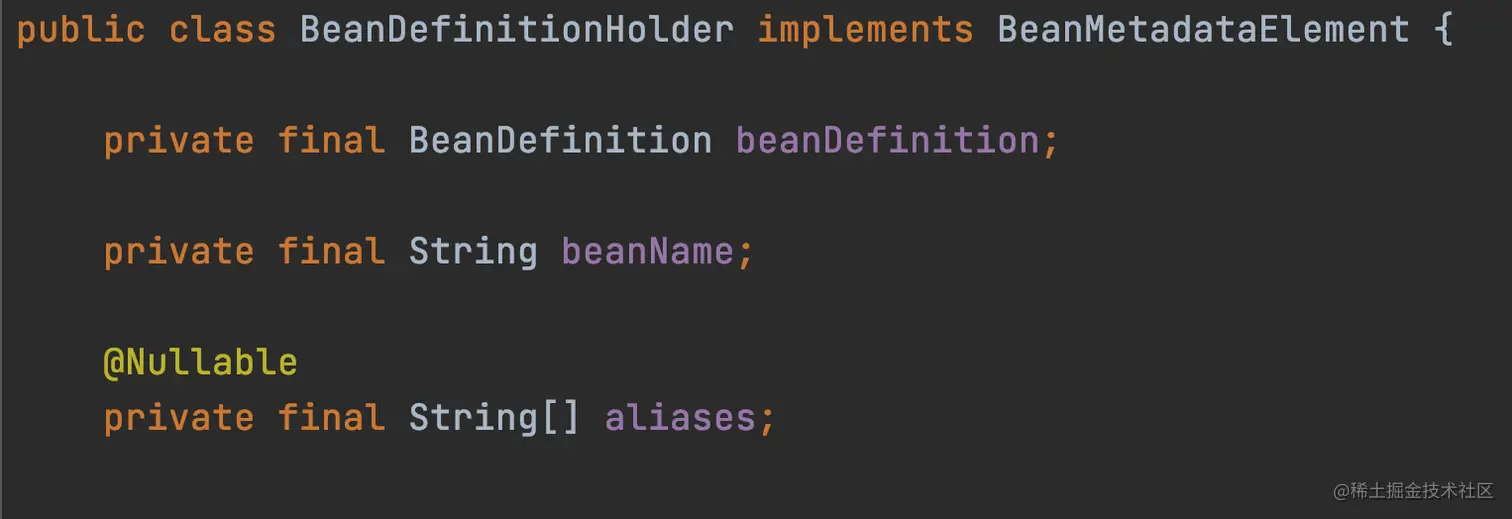 BeanDefinitionHolder
