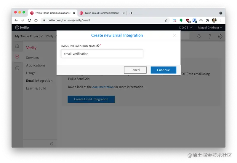 Create New Email Integration