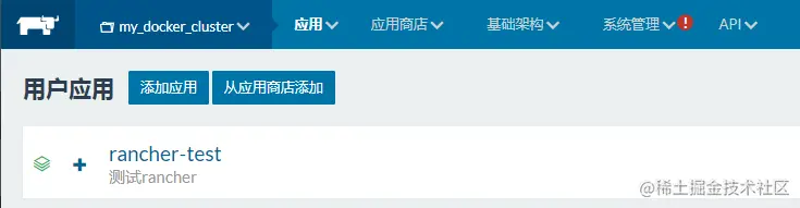 点击rancher-test进入刚创建的应用