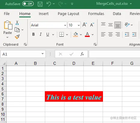 无需MS Office创建Excel！使用C ++以编程方式合并Excel工作表中的单元格