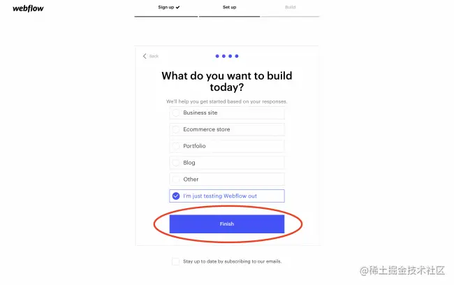 在 Webflow 上创建帐户