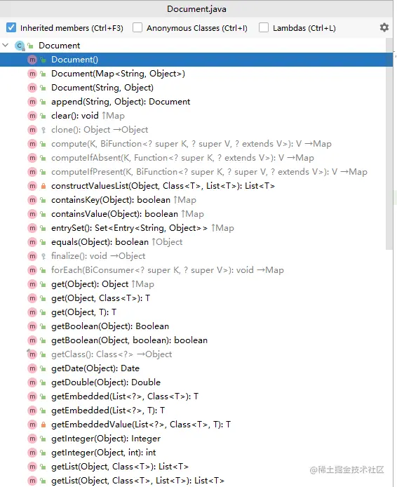 Document的方法结构图