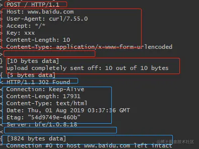 curl命令请求和响应