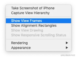 Xcode Show Frames