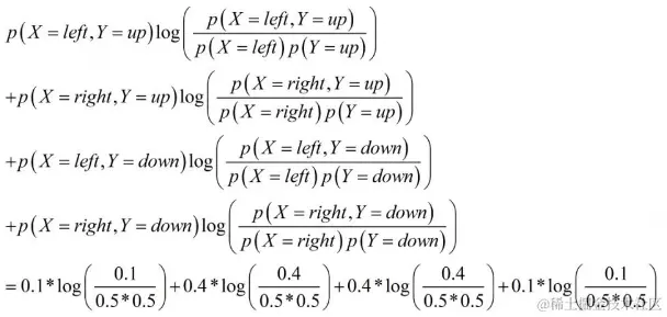 计算不同划分方式中的互信息