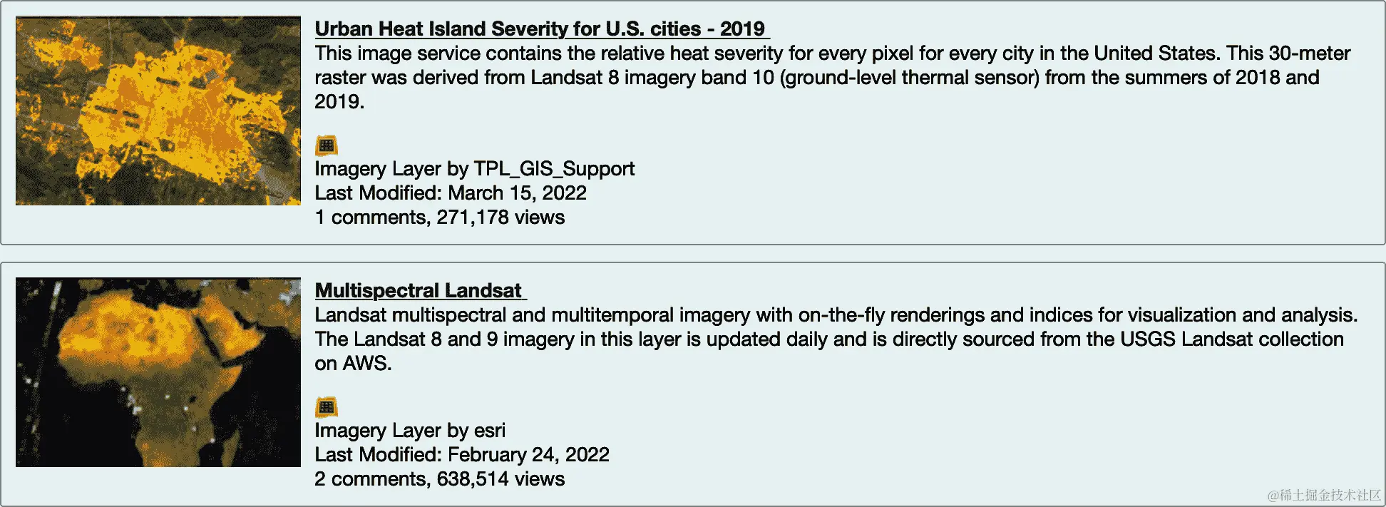 使用 gis.content.search()搜索 Landsat 9 视图