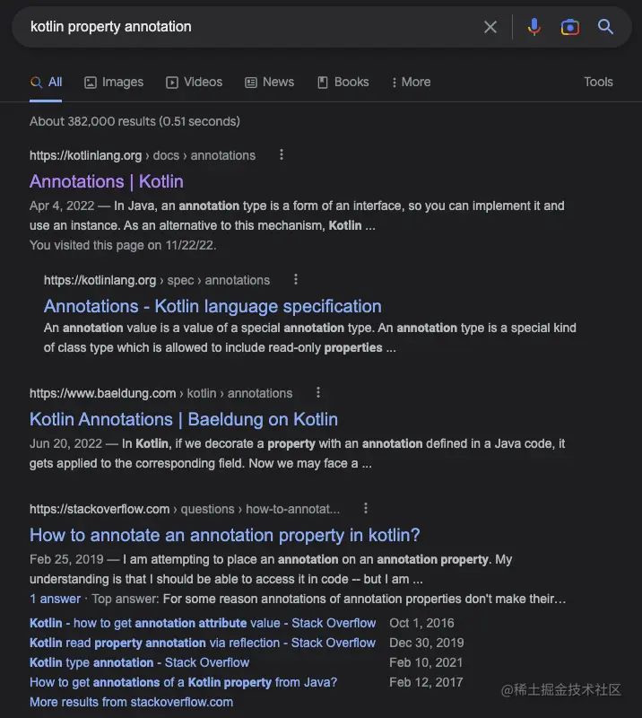 Google 搜索结果
