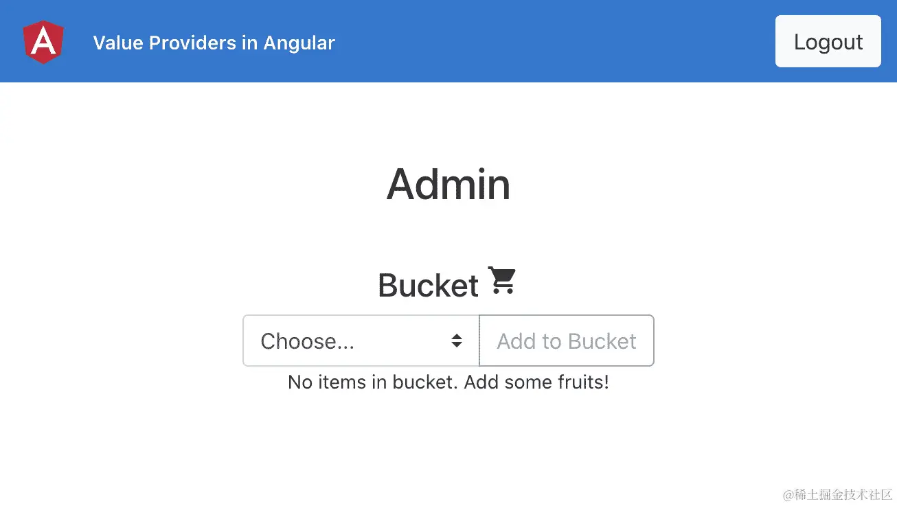 图 3.12 - ng-value-providers 应用程序在 http://localhost:4200 上运行