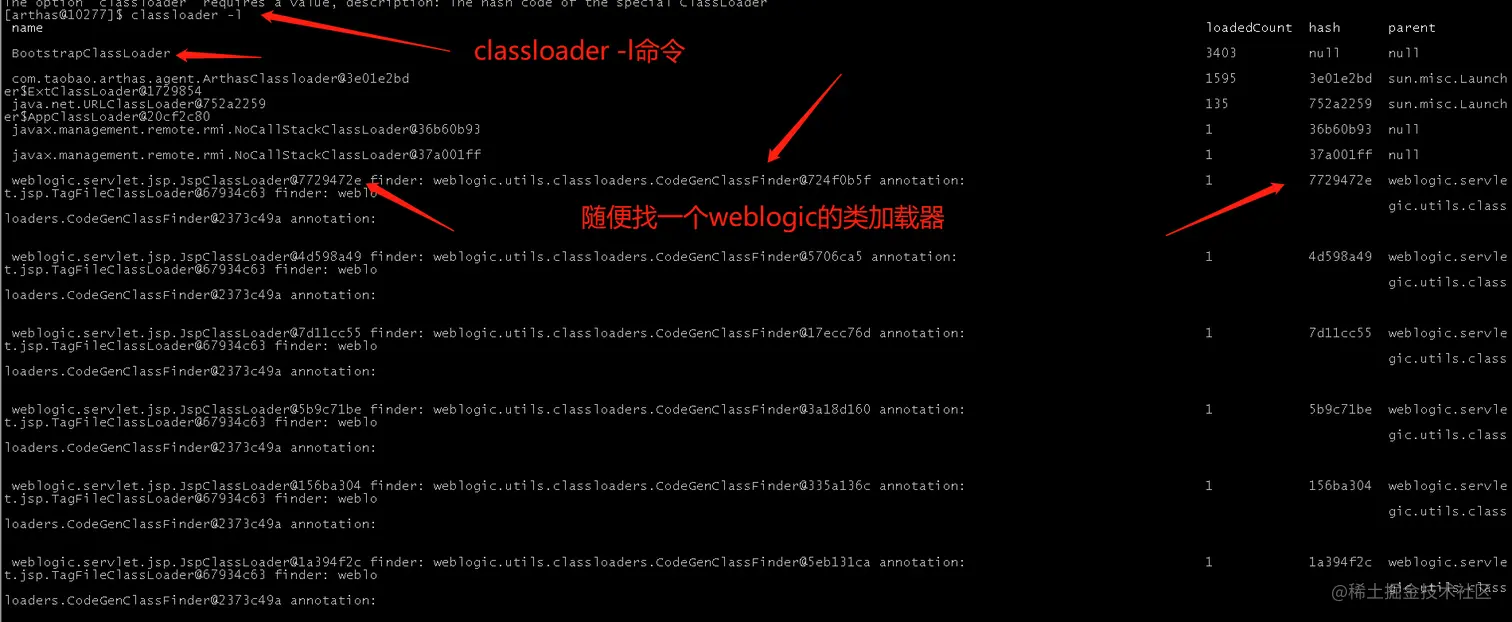 classloader -l 命令结果