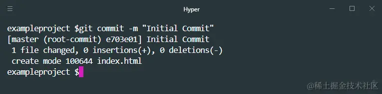 git commit with message