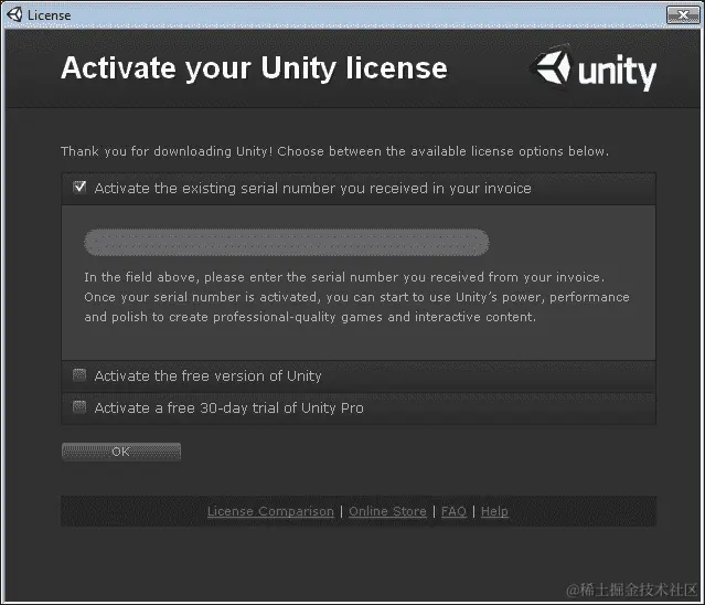安装 Unity 3D