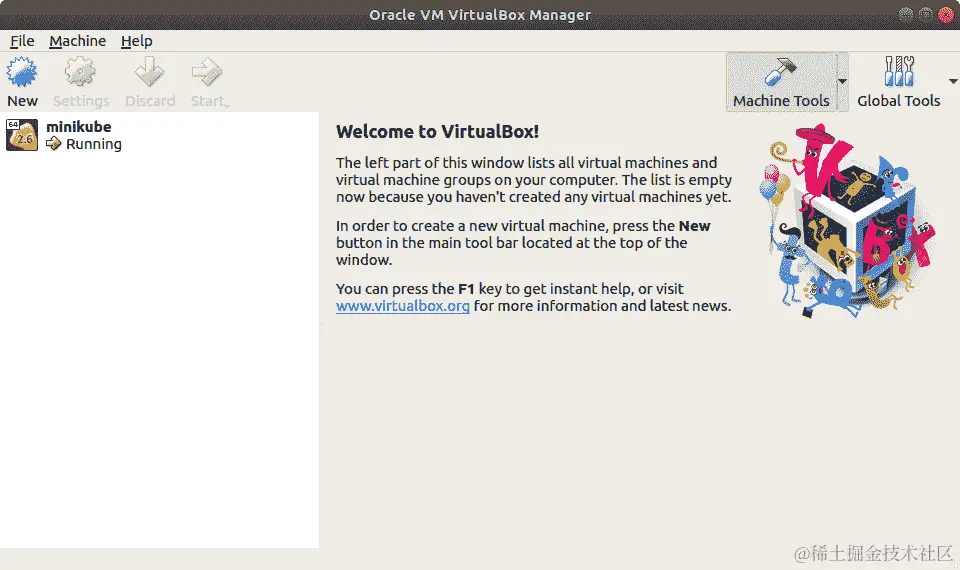 图 7.8：带有 Minikube VM 的 Oracle VirtualBox