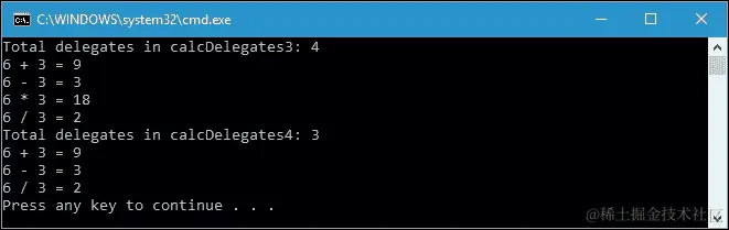 使用 Delegate.Combine()和 Delegate.Remove()方法