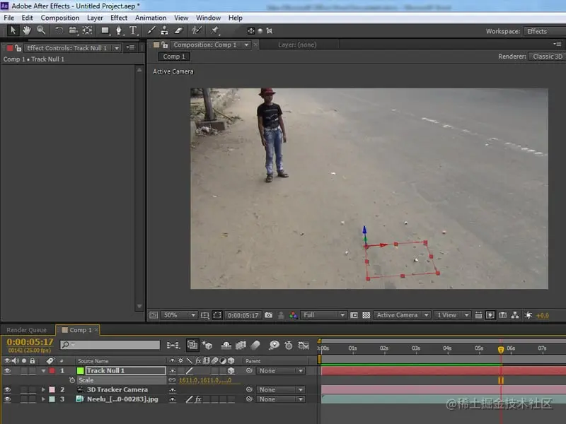 你得到一个空对象和3D相机