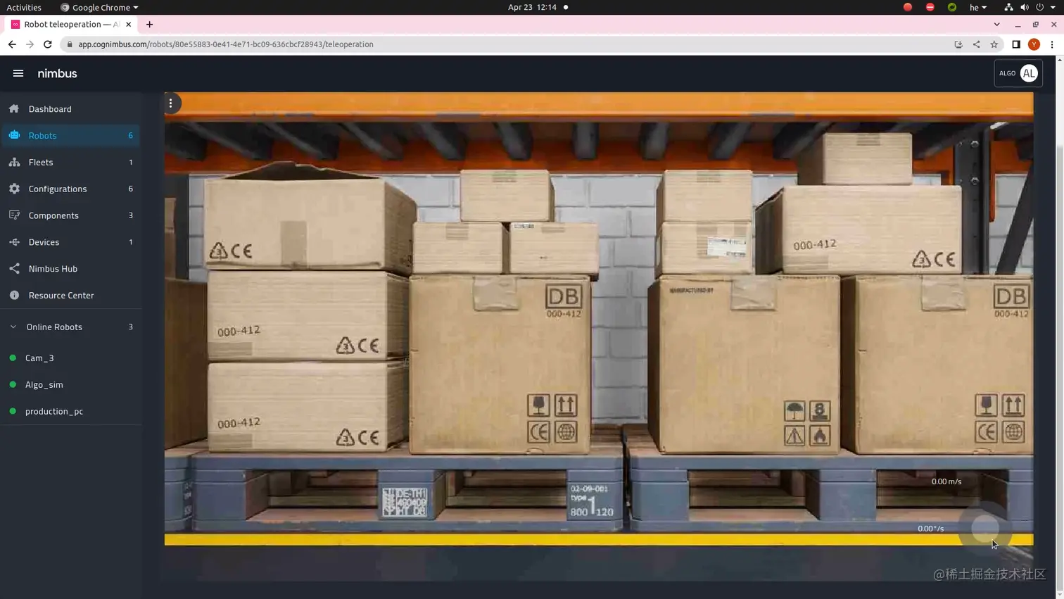 Nimbus robot WebRTC video monitoring