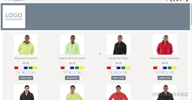 Gif of the same ecommerce site rendered on the client side