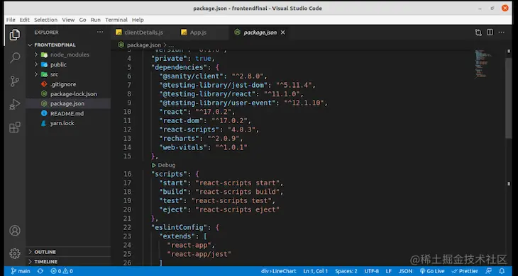 Opening Package.json In VS Code