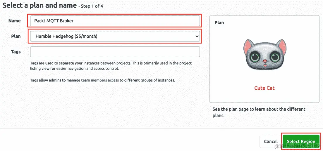 图 11.6 - 选择名称和付款计划