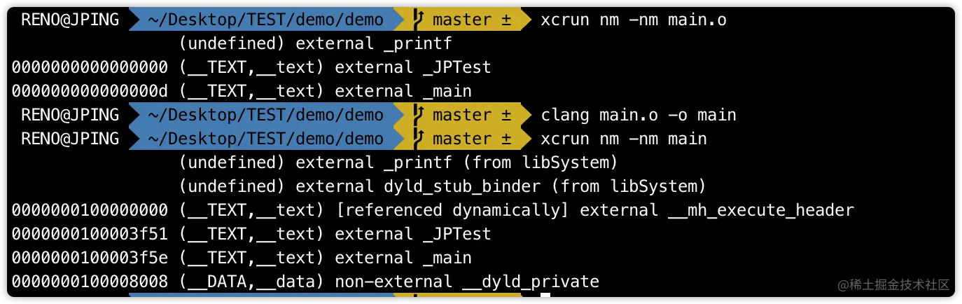 查看链接之后的符号