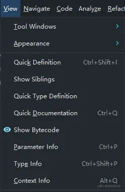 View -> Show Bytecode