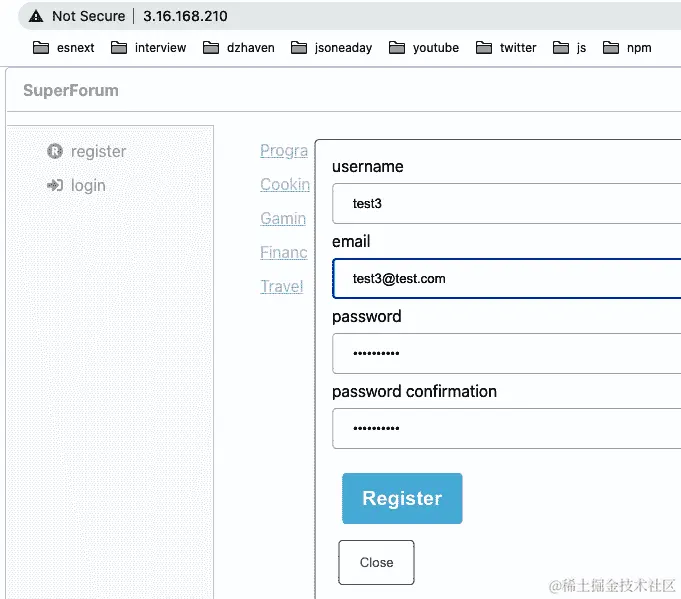 图 17.38 – 注册新用户测试