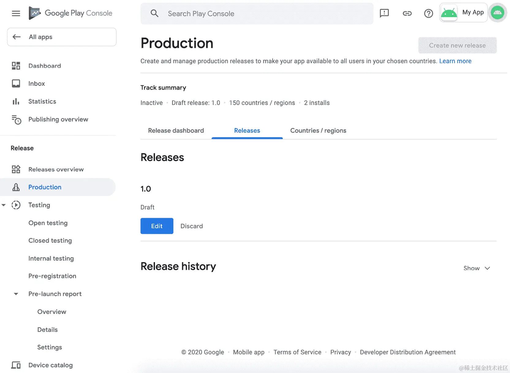 图 16.12：生产跟踪上的草稿发布
