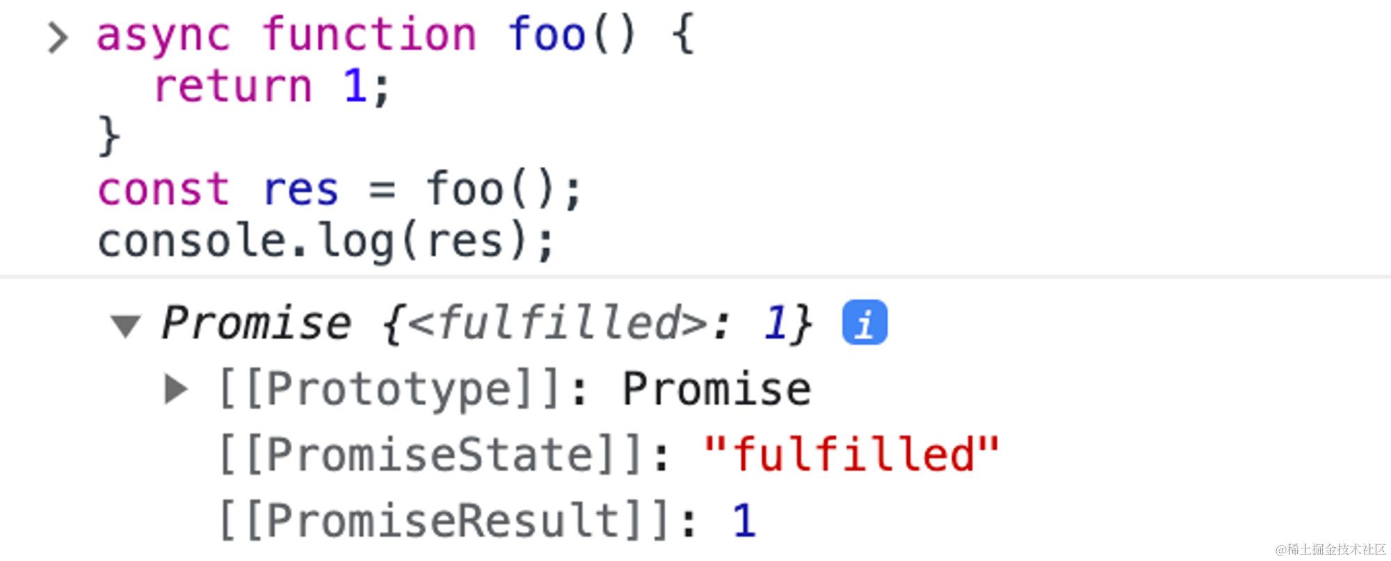 async functions return a promise object