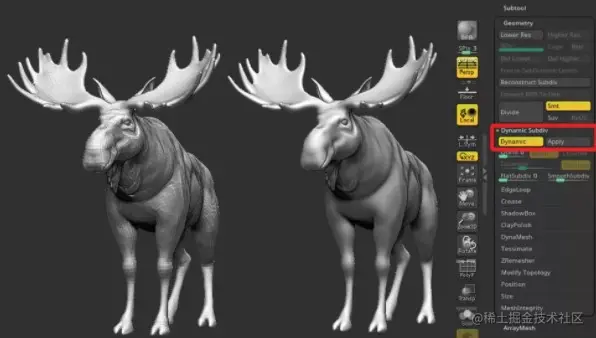 动态细分可以在不添加额外多边形的情况下平滑您的网格 - 瑞云渲染