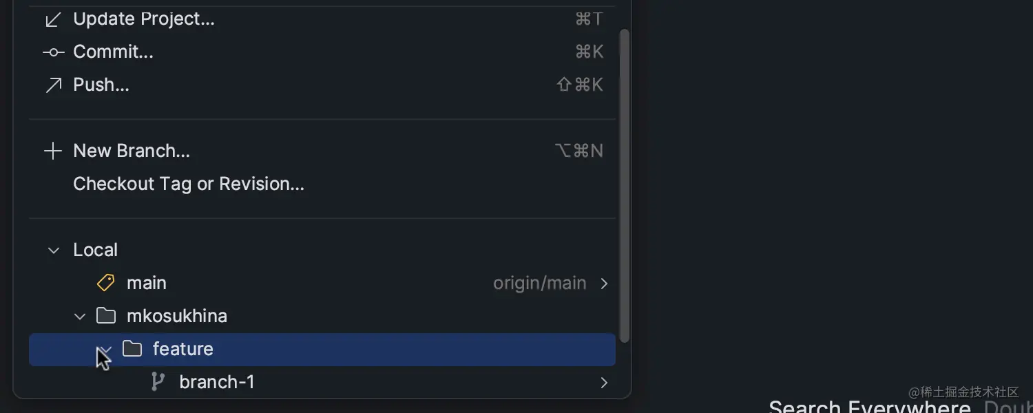 改进了 Branches（分支）弹出窗口