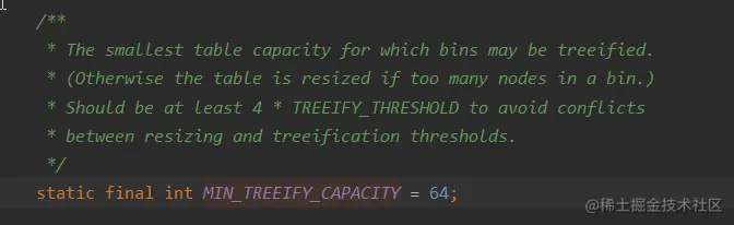 HashMap-树化最小容量