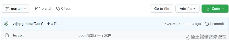 GZEKTFJ2_MU6ML5}SWRLDC.png
自此两个库就建立了连接，打开GitHub仓库看下内容是否一致，如下：![_@5YI}VT_90BOWFC6H`C(]6.png