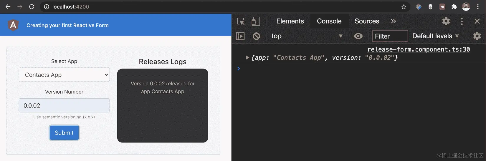 图 8.12 - 在表单提交时添加到日志视图的新日志