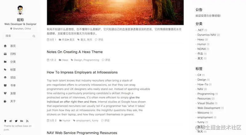 图：pure 风格主题