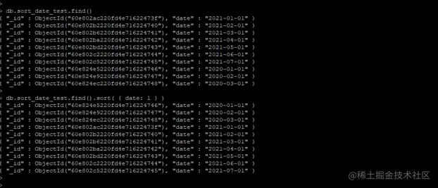 mongoDB sort by date 2