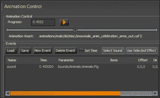 基于动画的事件和效果