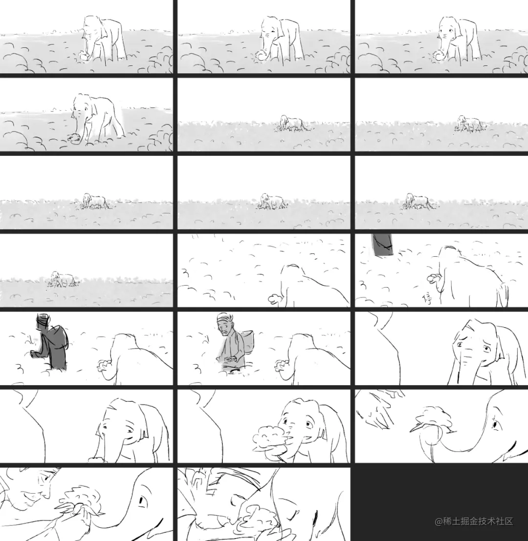 《象群挽歌》故事板设计