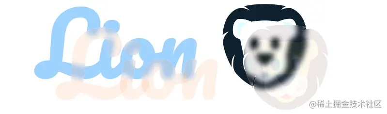 Firefox screenshot. Shows two text and emoji layers slightly offset from one another. The .base one, first in the DOM order, is made mono with a filter and slightly offset to the top left with a transform. The .midl one, following it in DOM order, has semitransparent text so that we can see through to the text clipped background, which uses as a background image the blurred version of the mono, slightly offset .base layer. Having explicitly set a z-index on the .midl layer and having set a fully opaque background-color on it, the .base layer now lies underneath it and it isn't visible through any semitransparent parts in the text area because there aren't any more such parts.