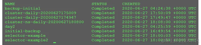 图 13.9 - velero get 输出