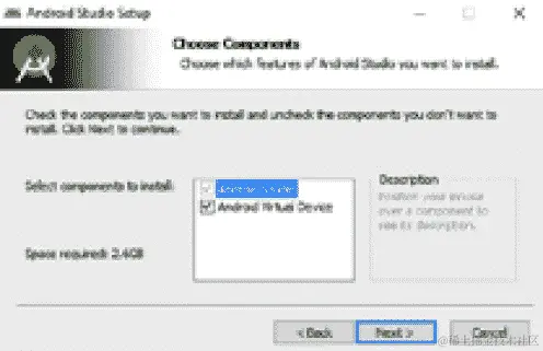 图 1.2 – 选择组件屏幕
